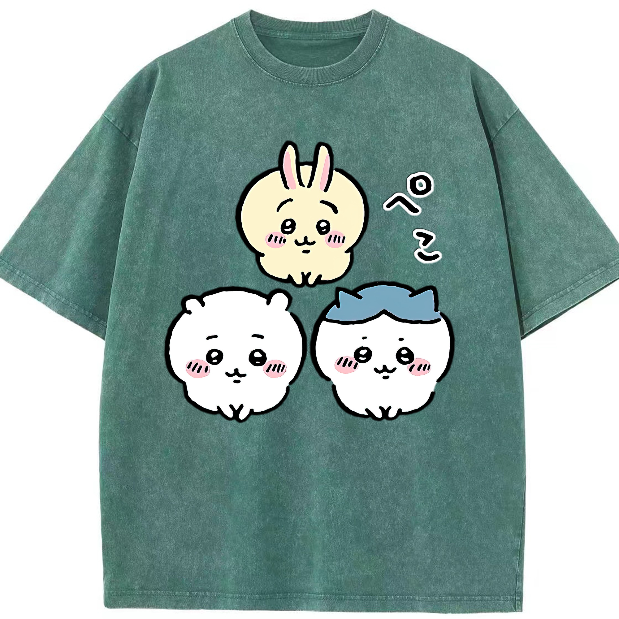 （画像用） ちいかわ うさぎ Chii-kawa usagi 綿100% ヴィンテージ風 半袖Tシャツ（フロントプリント）